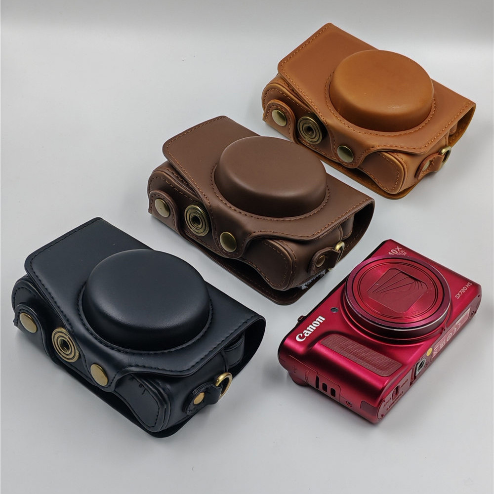 SX740HS PU Leather Camera Bag Case For Canon SX740 HS SX730 SX730HS SX720 SX720HS Full Body Cover Wi