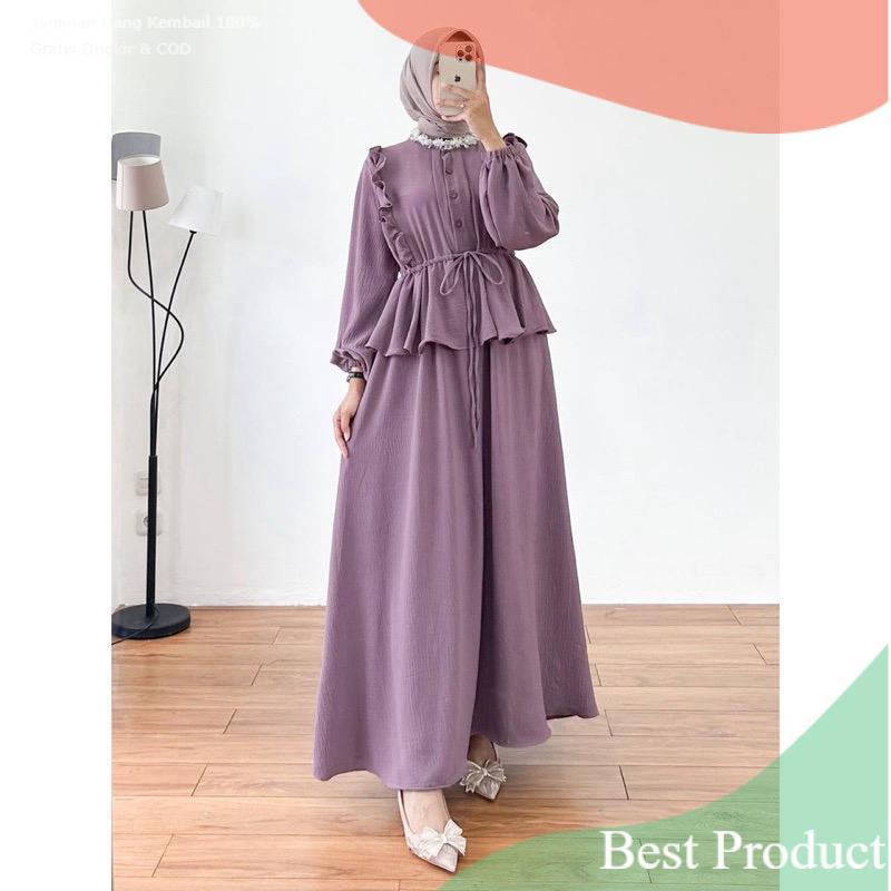 SLAVINA GAMIS POLOS CRINKLE AIRFLOW LD 110 // GAMIS POLOS // GAMIS IVANA WANITA TERBARU // GAMIS KEK