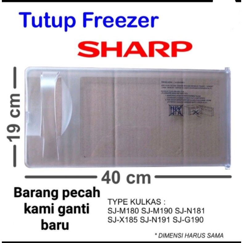 Tutup freezer kulkas Sharp Kirei bukaan kesamping