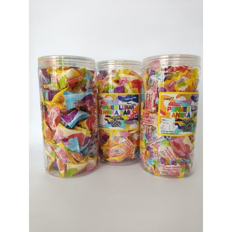 LUVMI Permen Lunak Aneka Rasa 1 Toples isi 120 pcs