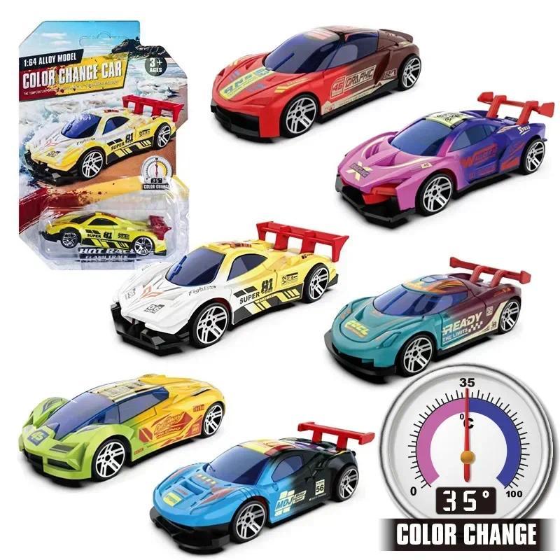 1:64 Temperature Sensitive Color anging Magic Car Inertia Pull Back Alloy Racing Cars Crash-Resistan