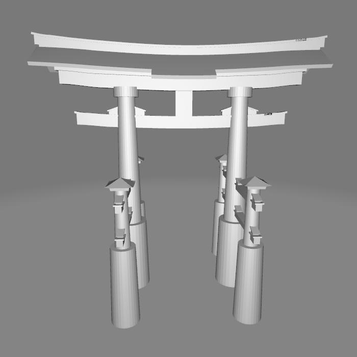 Diorama Diecast Gerbang Jepang Torii Gate - MDL 2 Figure Miniatur