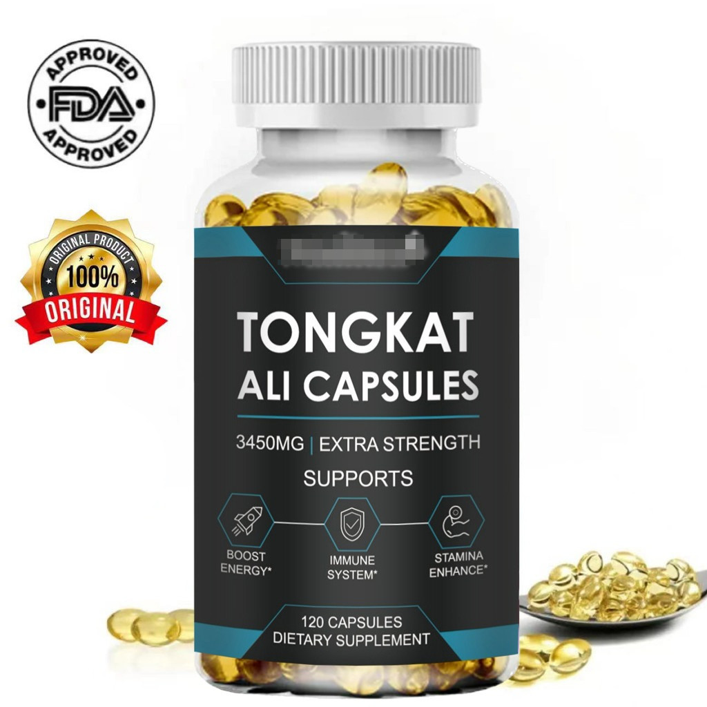 Natural Tongkat Ali Root Capsule Support Strength, Energy and Healthy Immune for Man 120pcs Kapsul A