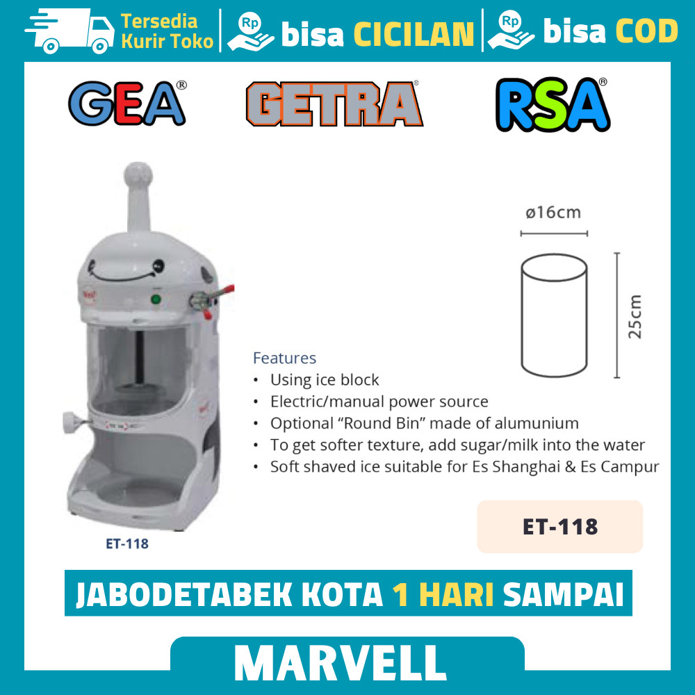 MESIN SERUT ES BATU HALUS GEA ET-118 ICE SHAVER ES DOGER ES SHANGHAI