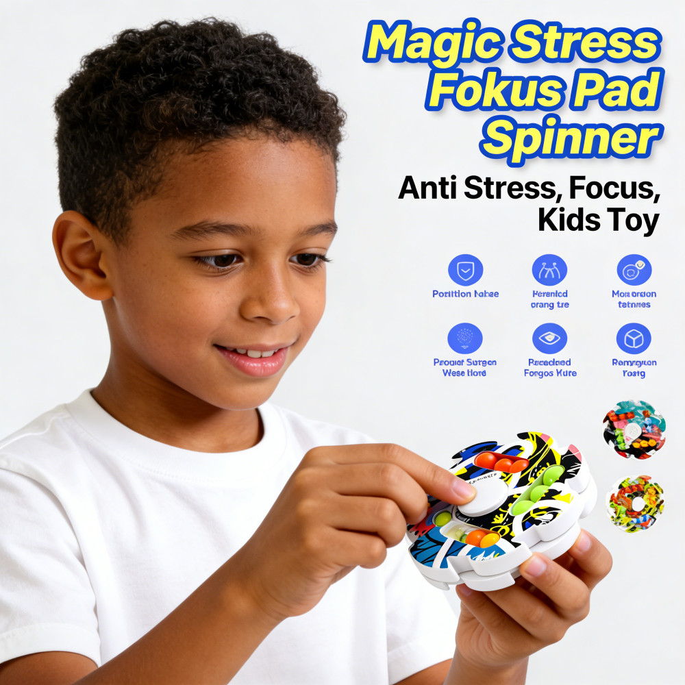 Fokus Anak-anak Magic Bead Bead Fokus Anti-kecemasan Pad Spinner Penghilang Stress
