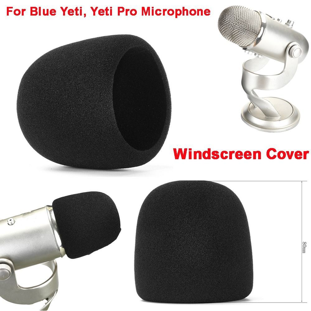 Replacement Mic Windscreen Cover Flocked Sponge Foam Windproof Microphone Cover for Blue Yeti, Yeti 
