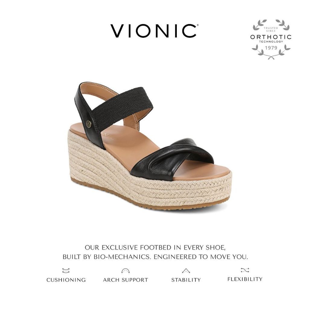 Vionic Darla Black Heels Wanita