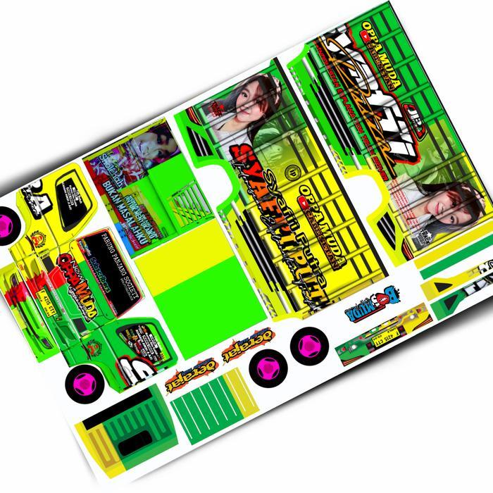 Stiker pola truk oleng papercraft Oppa Muda 30 cm