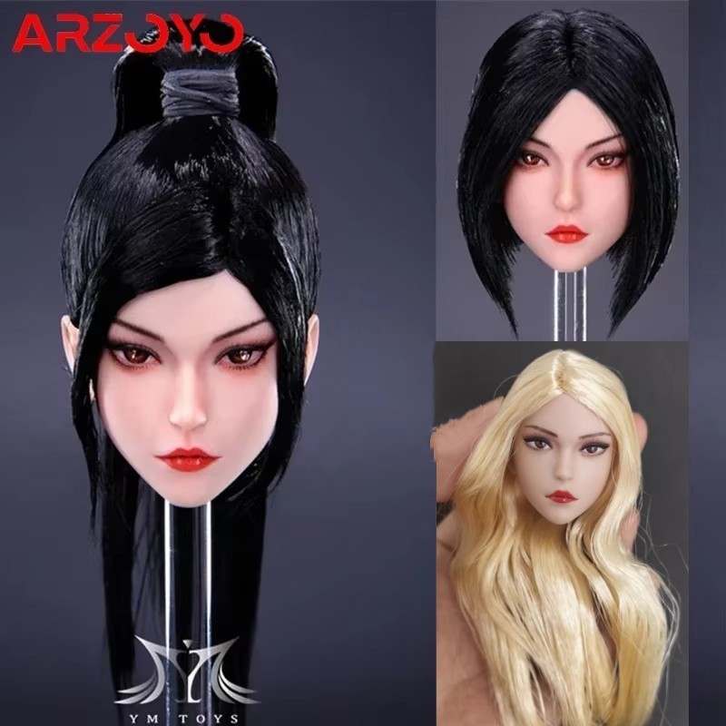 YMTOYS YMT073 1/6 Meier Head Sculpt Heavy Makeup Female Head Carving Model Fit 12-in TBL PH Soler Ac