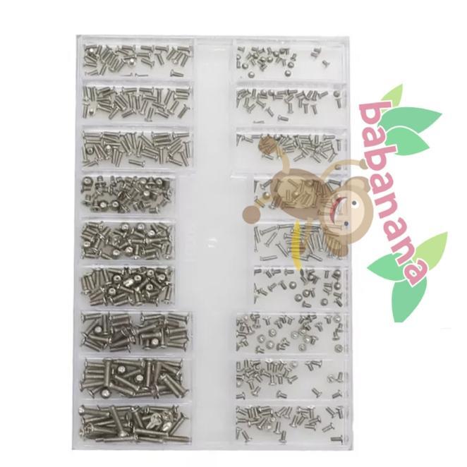 ProPC Center Baut Laptop 500Pcs Screw Kit Set Asus Acer Hp Dell Msi Lenovo computer - Silver