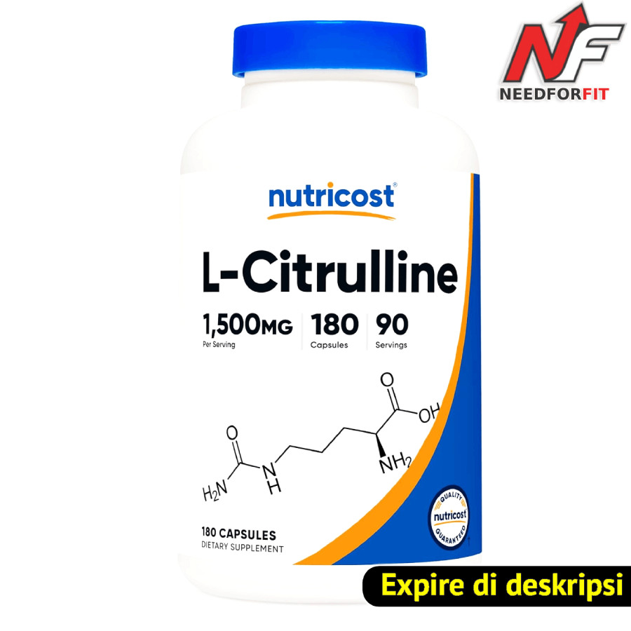 Nutricost L-Citrulline Citrulline 1500mg 180 Capsules