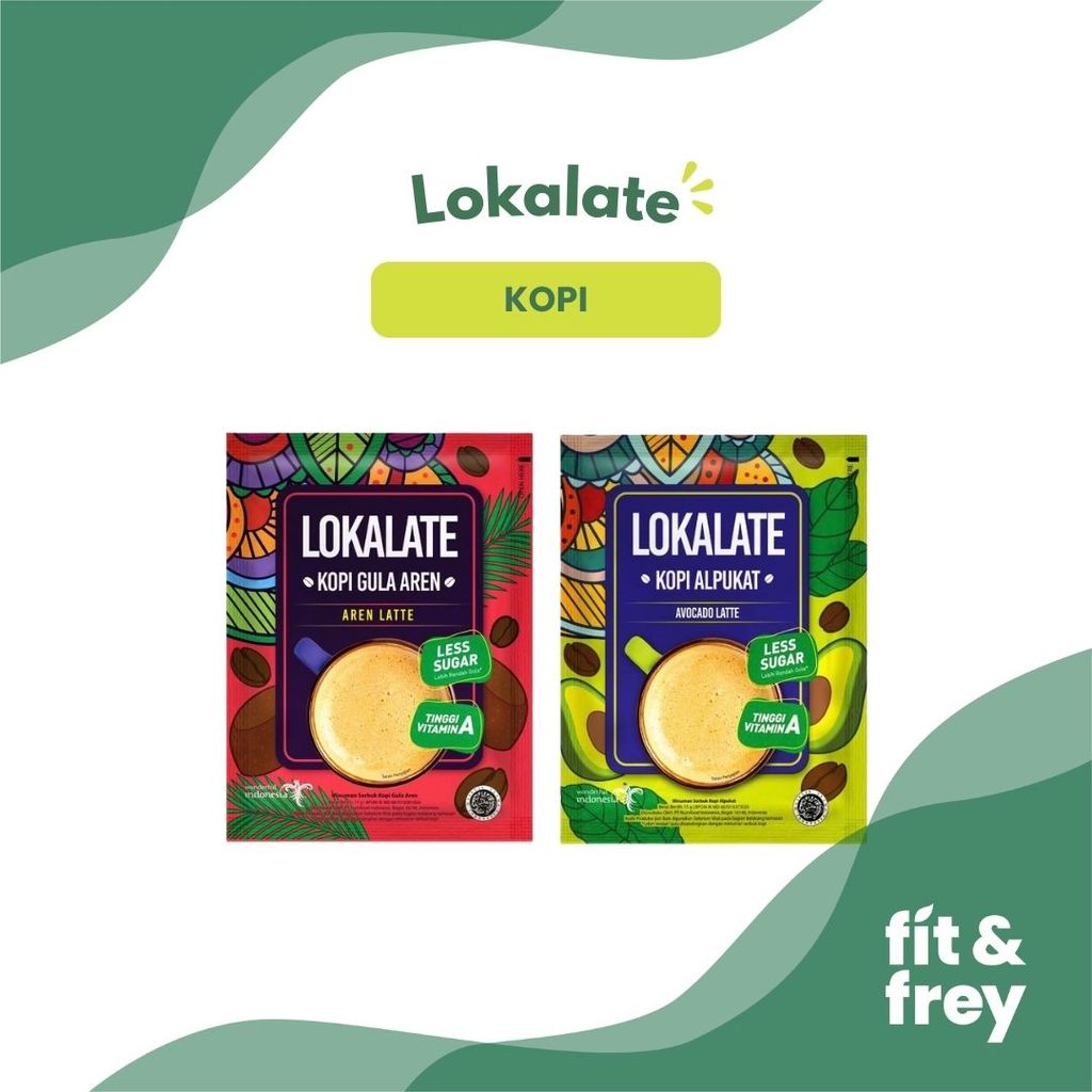 LOKALATE Kopi Kekinian - Sachet - Tinggi Vitamin A Lebih Rendah Gula - Rasa Gula Aren / Alpukat / Ta