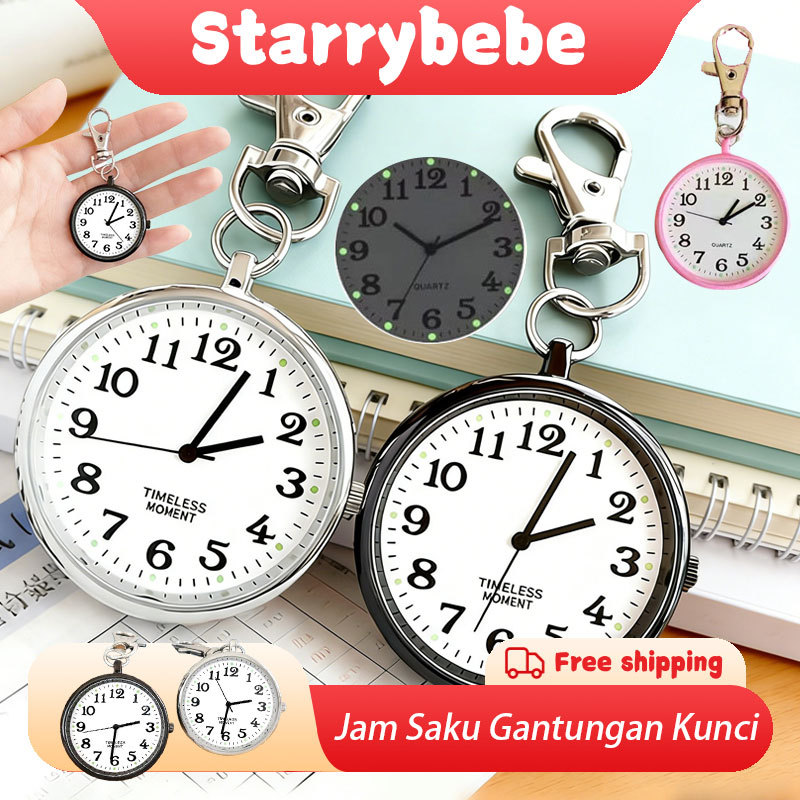 Jam Saku Gantungan Kunci Stainless Jam Saku Kuarsa Jam Saku Gantungan Kunci Perawat Jam Saku Mini