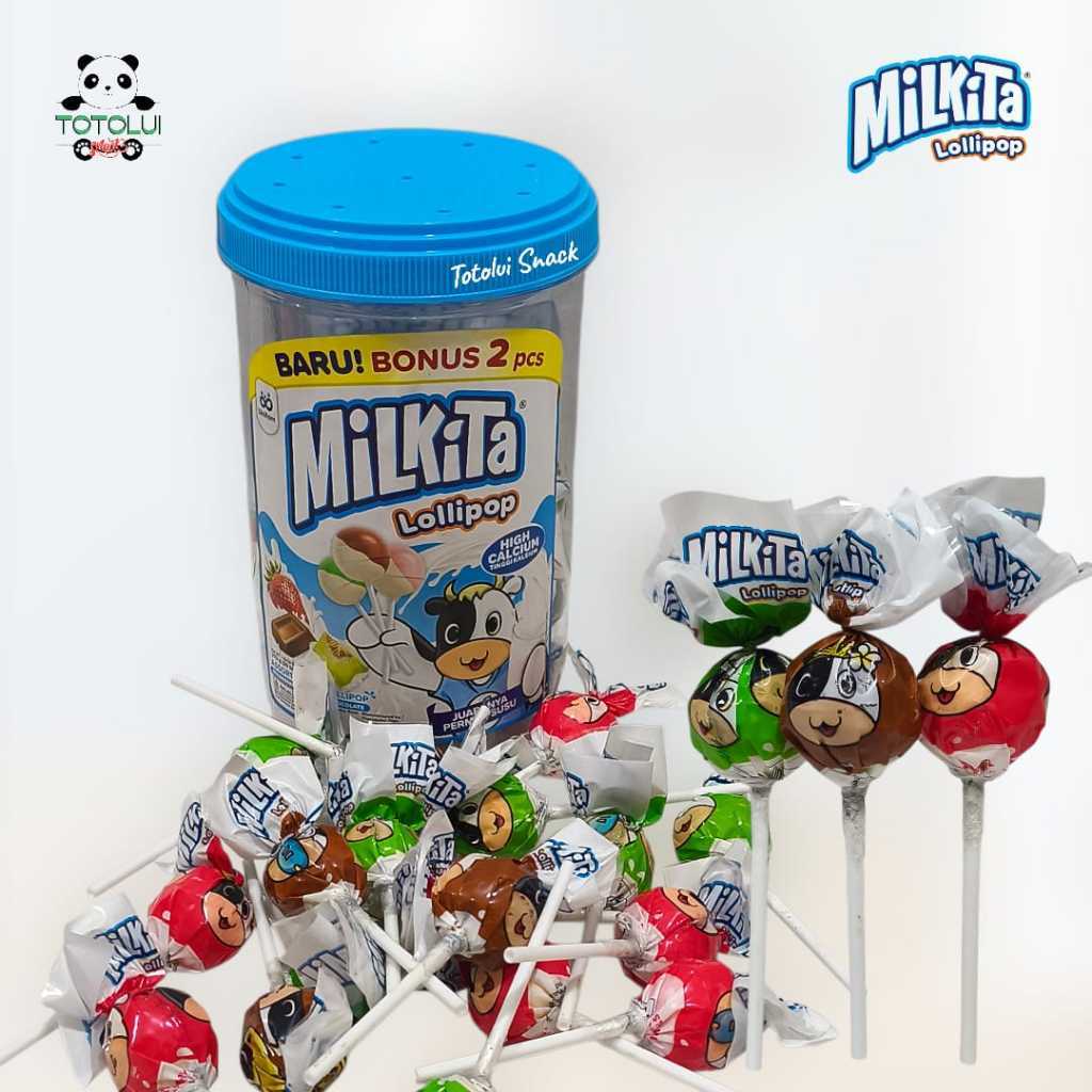 MILKITA LOLLIPOP ASSORTED MILK 1 TOPLES 30 BIJI PERMEN VIRAL LOLLIPOP PAKET SEMBAKO MURAH SNACK JAJA