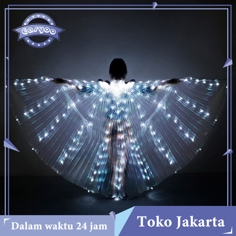Sayap Malaikat Putih Led Kostum Sayap Anak Aldult Sayap Kerub Belly Dance Kostum Sayap Malaikat Alat