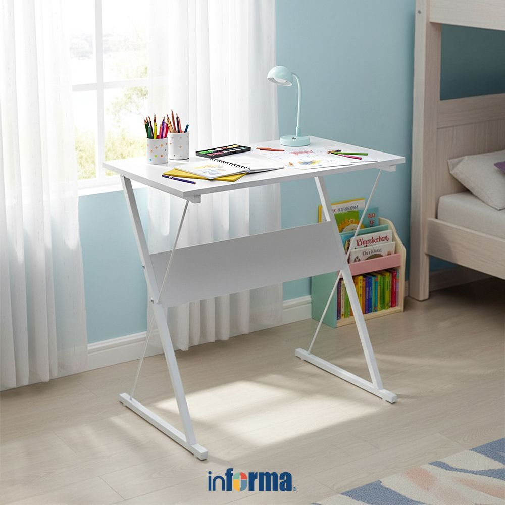 Informa Taro Meja Belajar Anak - Putih Kids Study Table Perlengkapan Furniture Belajar Meja Studi An