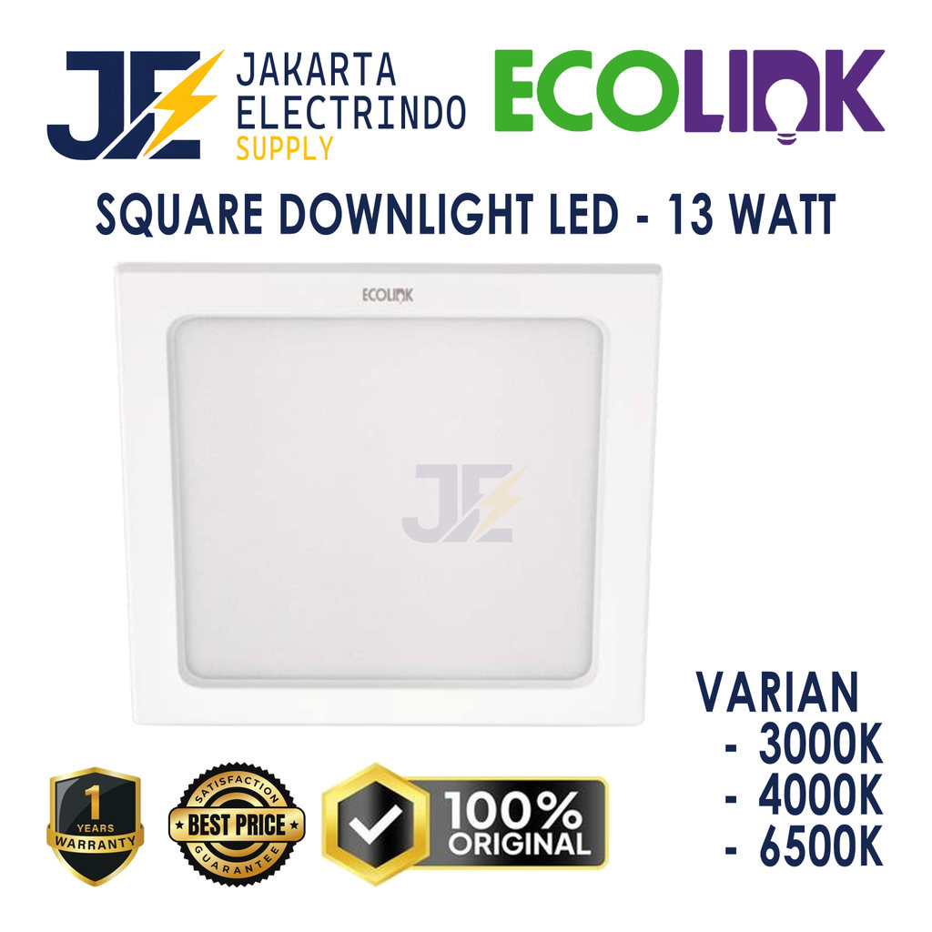 Lampu Ecolink LED Downlight Inbow 13 Watt Kotak - 13W 13 Watt 13Watt