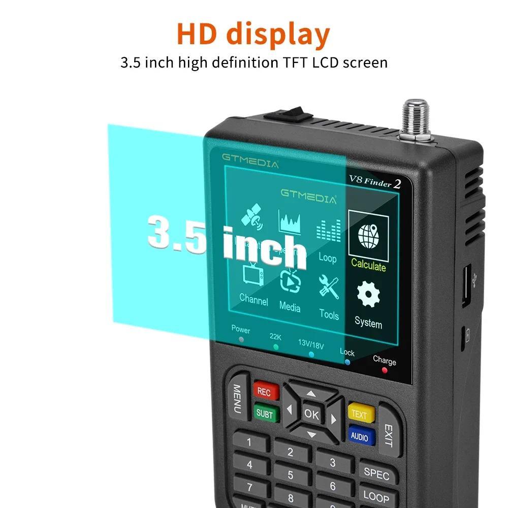 2025 V8 Finder 2 Satellite Finder Meter DVB-S/S2/S2X 3.5 In LCD splay 1080P Type C Satfinder VS Free