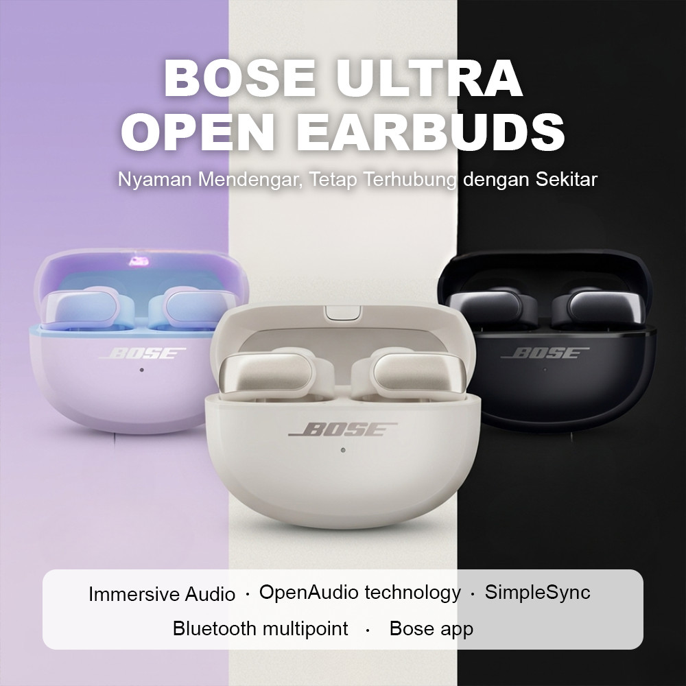 Bose Ultra Earbuds Earphone Bluetooth Open Ear Running IPX4 Headset Olahraga Earclip Bluetooth Sport