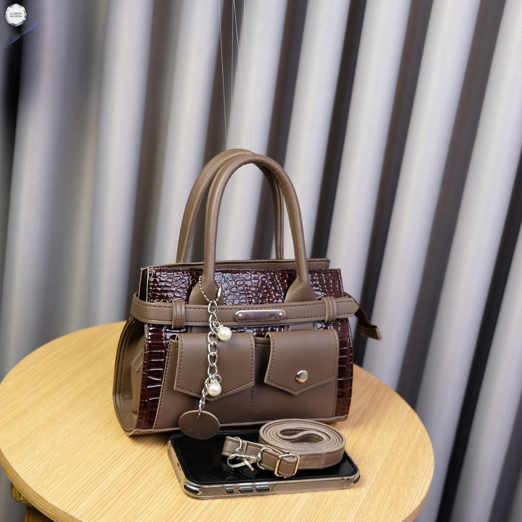 PROMO LUNA AURA Tas Jinjing Wanita Celuna Croco Kombinasi IW 180 Tas Selempang Jinjing Tas Fashion T