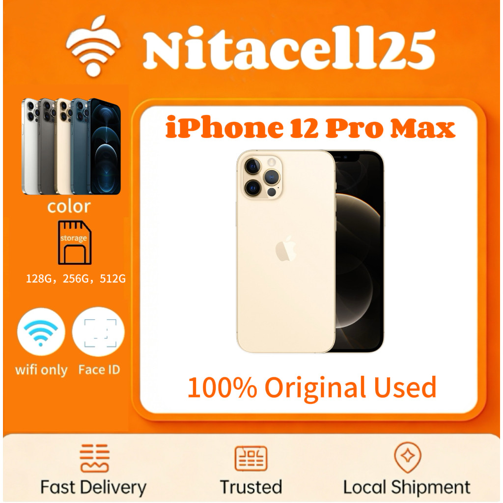 IPHONE 12 PRO MAX WIFI ONLY 128GB/256GB/512GB Bekas Second Original Mulus Fullset Game/Live/Merekam 