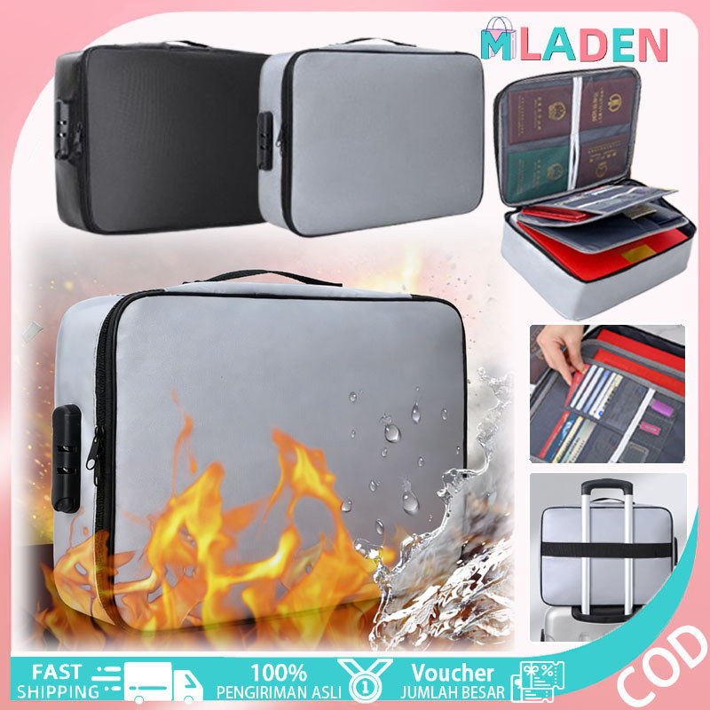 MLADEN Tas Dokumen Tahan Api Dan Air Menyimpan Dokumen & Paspor Tas Penyimpan Dokumen