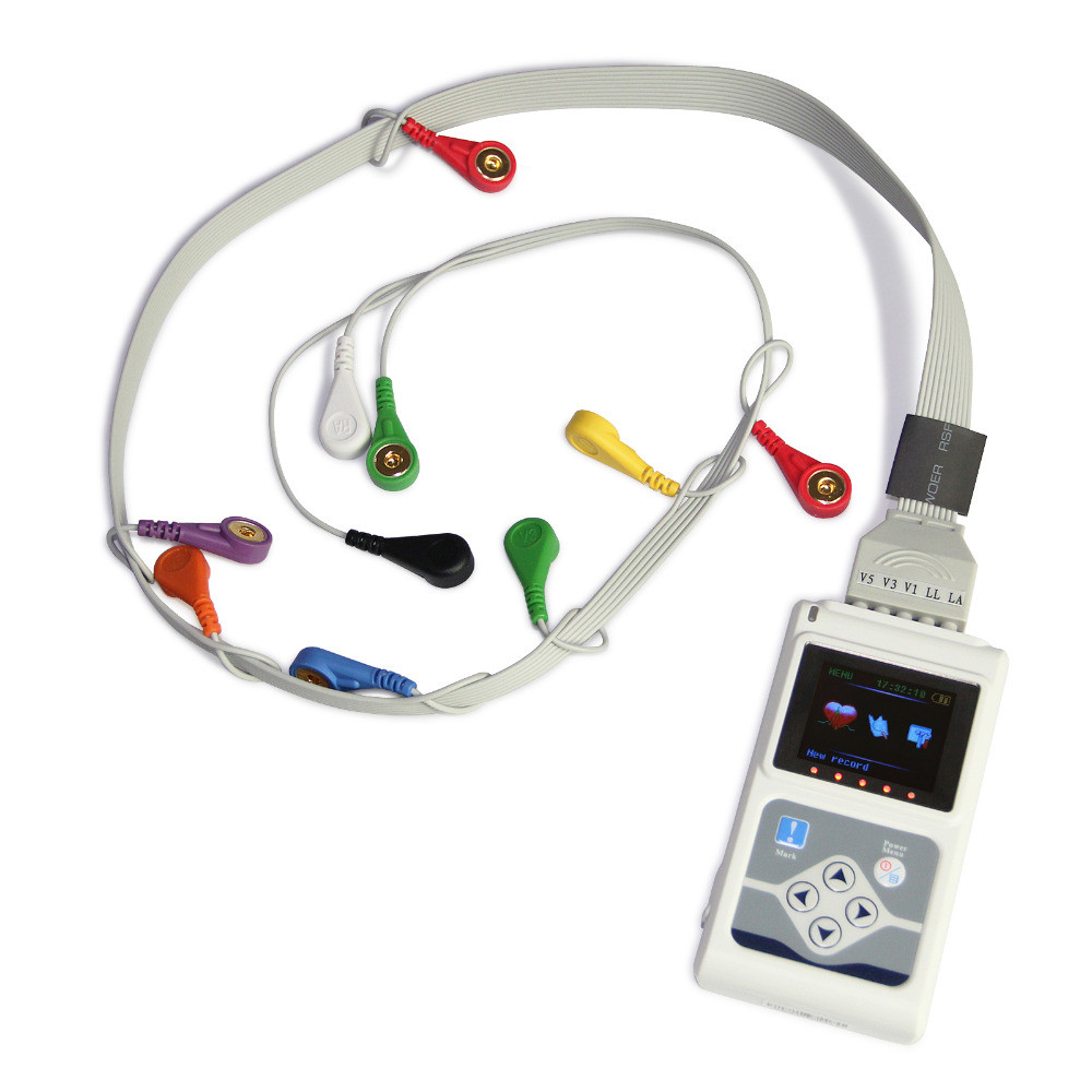 CONTEC TLC5000 Terbaru, Perangkat Rekaman Monitor Sistem Holter EKG/EKG 12 Saluran