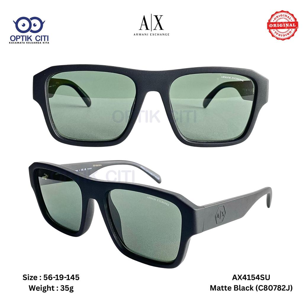 Kacamata Hitam Pria Polarized Sunglass Armani Exchange AX 4154 SU - Matte Black Original