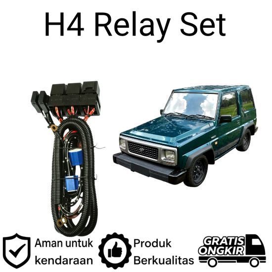 AM Relay Set Lampu Utama LED H4  Mobil Daihatsu Feroza