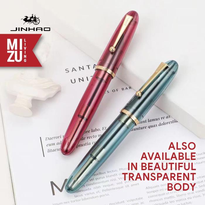 JINHAO 9019 AVENUE DADAO #8 Nib Fountain Pen Jumbo - TP CLEAR DEMO, EF 0.35 [Terlaris]