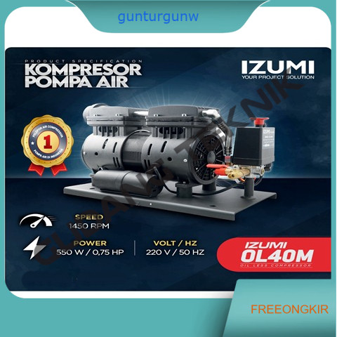 Mesin Kepala Kompresor Pompa Air OL40M IZUMI / Waterpump Oilless Jet Pump OL 40M Compressor Water Pu