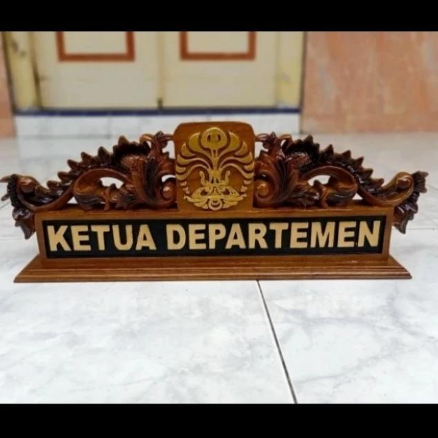papan nama meja kayu jati ukiran papan nama ukir