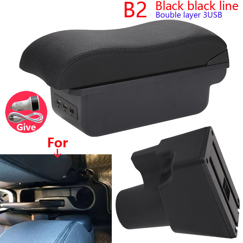 For Kia Picanto Armrest Box For Kia Picanto 3X-Line Car Armrest Curved Surface leather Simple instal