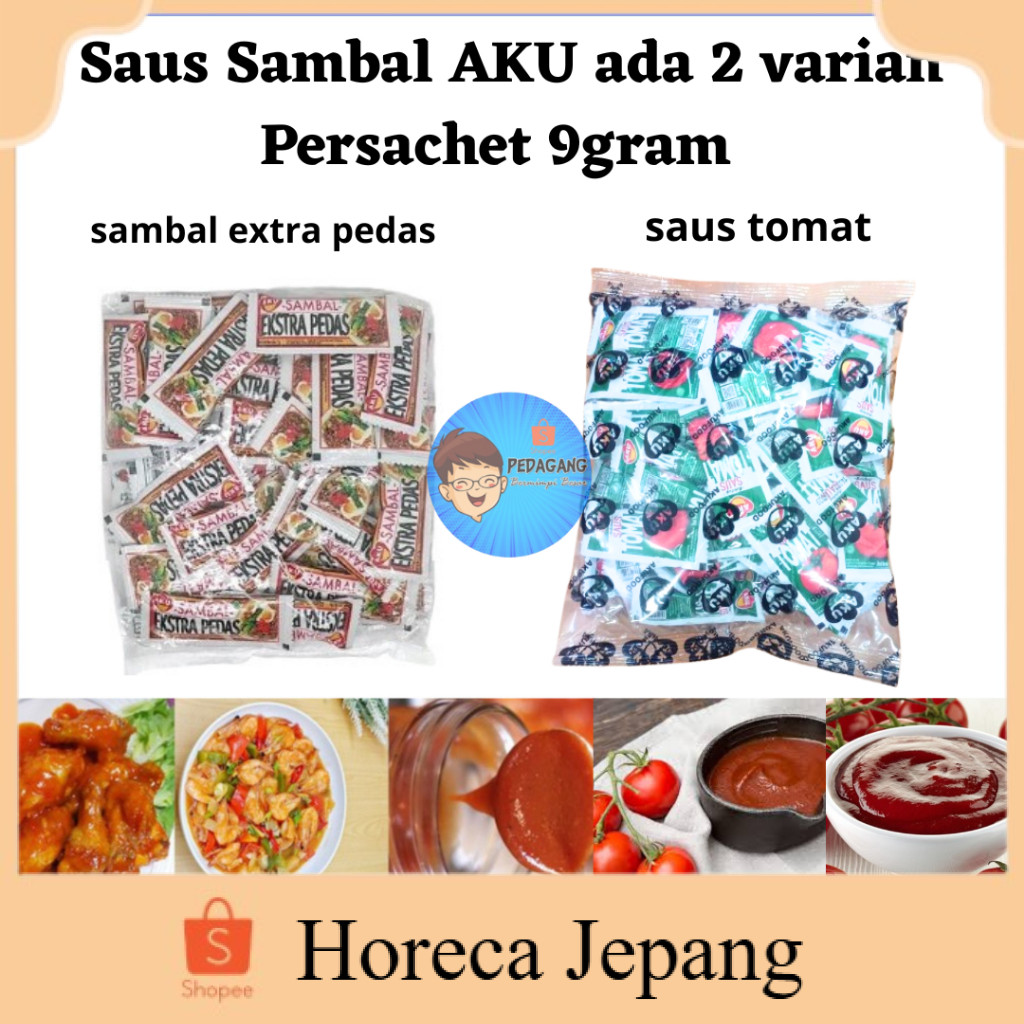 [HRC] Saus Sambal AKU Sachet 9gr 2 Varian / Sambal Sachet Pedas / Saus Sambal Mini Praktis / Sambal 
