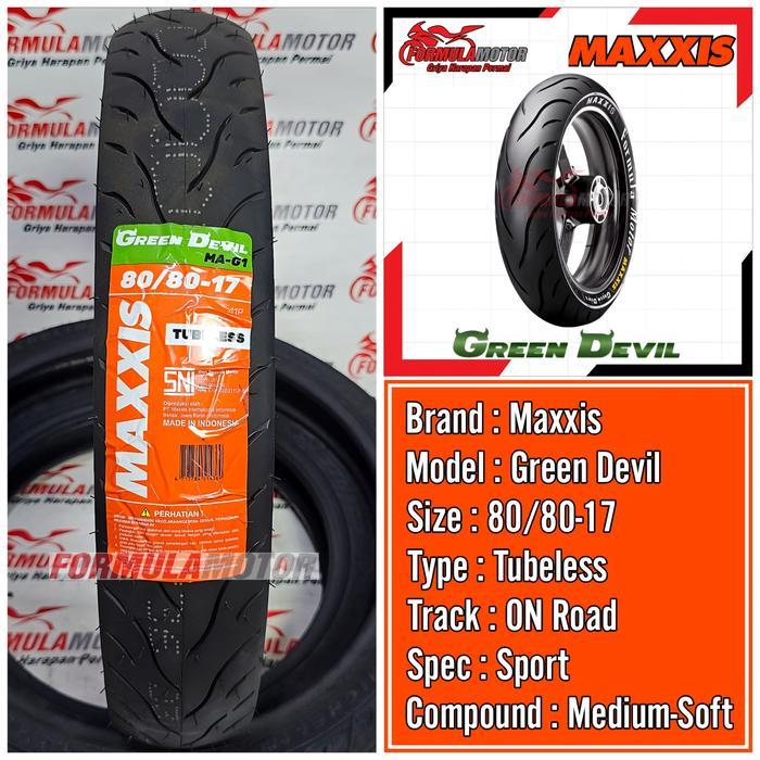 PROMO  Maxxis Green Devil MA-G1 Ring 17 Tubeless All Size (Profil Donat Medium Soft Compound) Ban Mo
