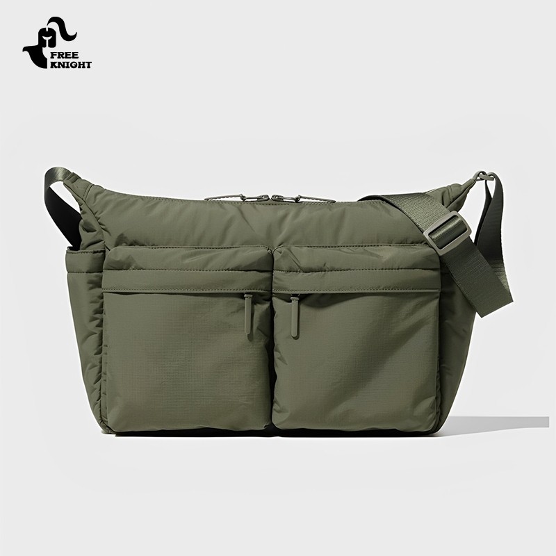 Tas Selempang Santai dan Sporty Tas Kantong Tahan Air dan Tahan Lama Sekolah Pria Kanvas Kulit Canva