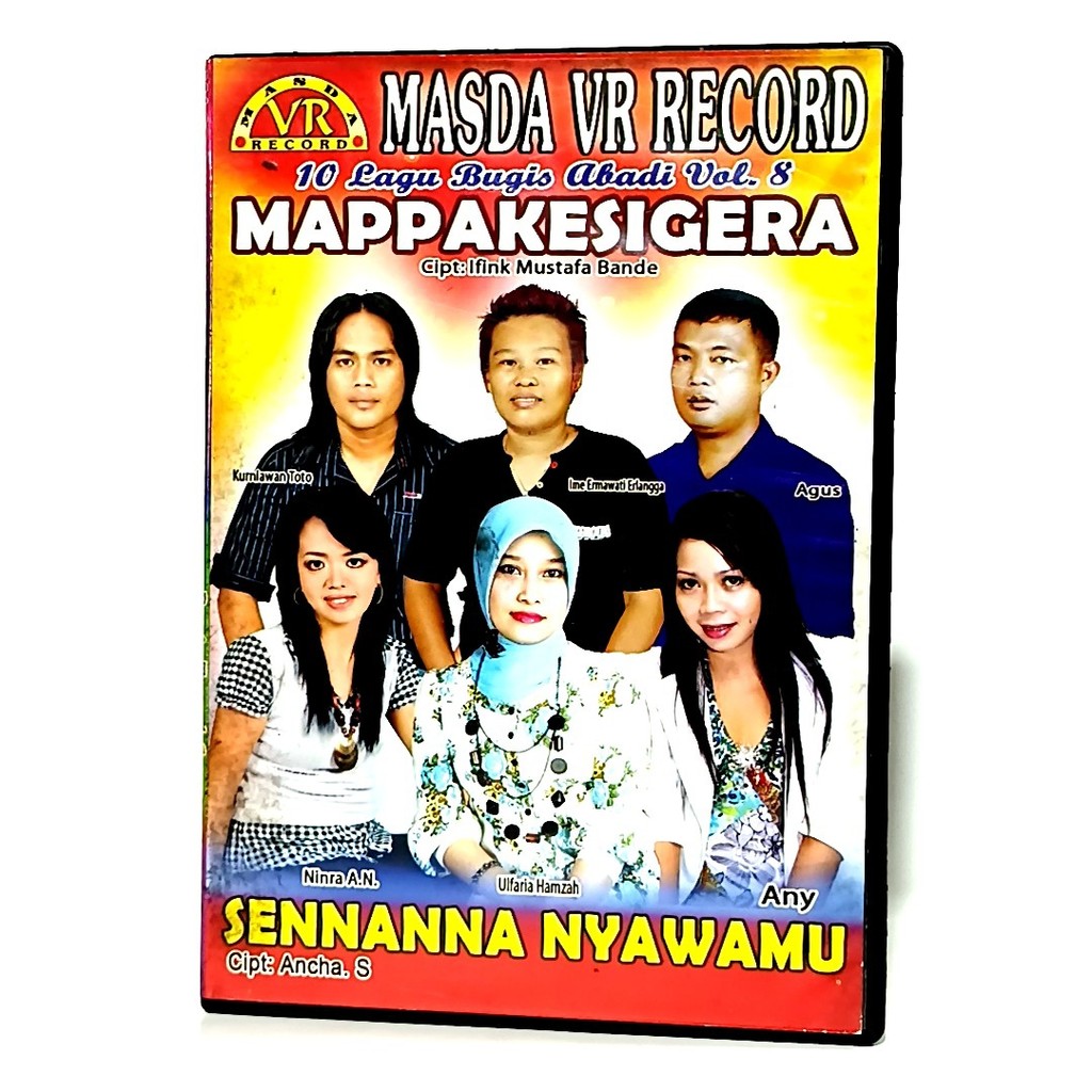 kaset CD VCD 10 Lagu Bugis Abadi vol. 8 Mappakesigera Masda VR Record