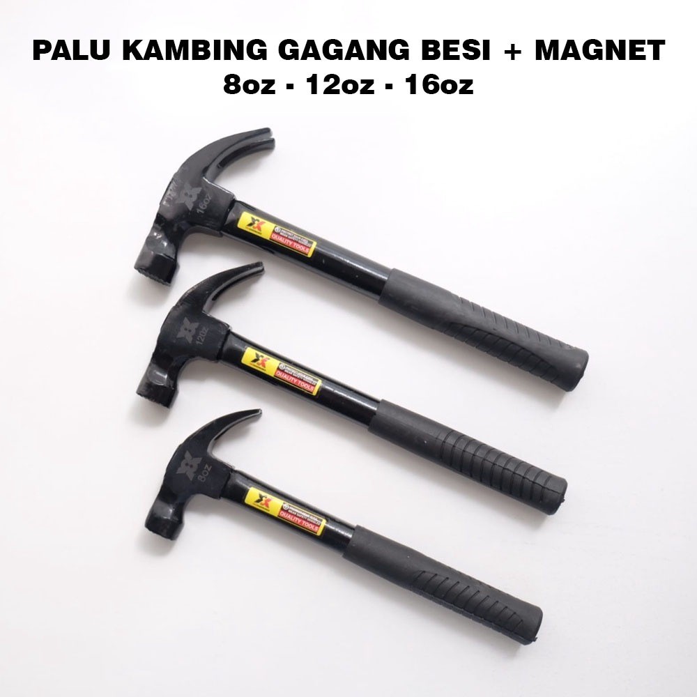 Palu Kambing Hitam / Palu Besi Magnet / Palu Gergigi Gagang Karet Ful