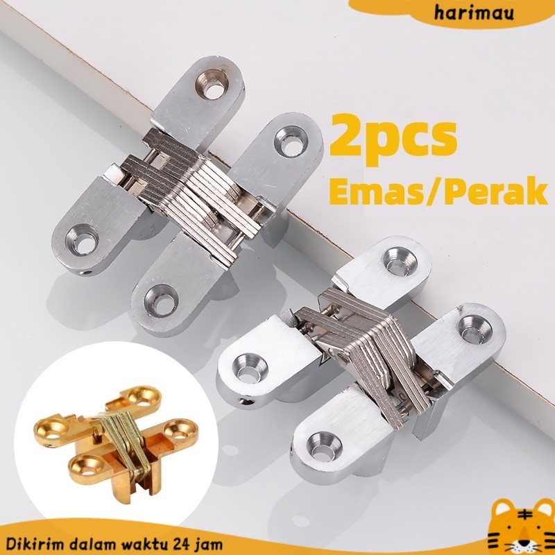 2pcs  Engsel Tanam/Engsel Pintu Tersembunyi/Engsel Concealed Cross/Engsel Lipat Tanam