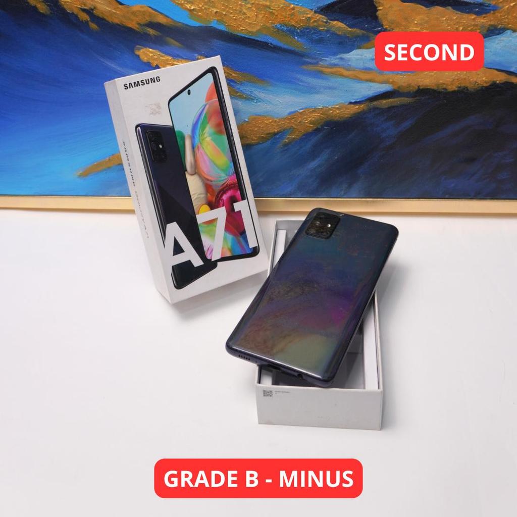 SAMSUNG A71 8/128 GB GRADE C - MINUS HP SECOND ORIGINAL SINAR MUTIARA CELL