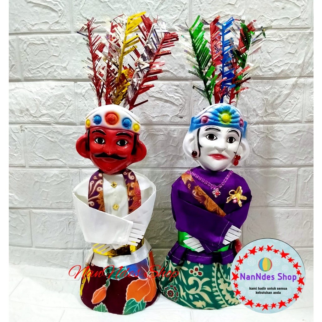 Diskon Ondel Ondel Boneka Khas Tradisional Jakarta Betawi BESAR dan KECIL Abang Mpok - Suvernir Oleh