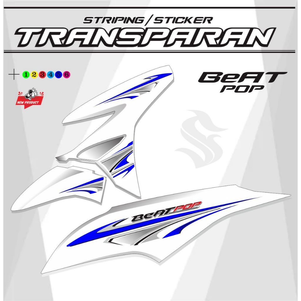 STRIPING BEAT POP / VARIASI STICKER TRANSPARAN UV BEAT POP VARIASI STRIPING