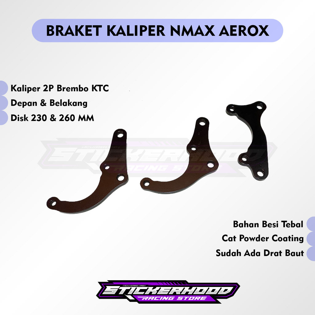 BRAKET KALIPER BREMBO 2P 4P AEROX NMAX 230 260 MM