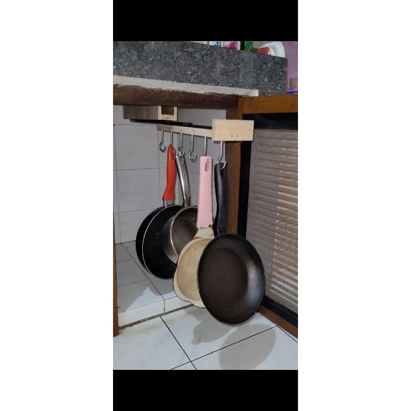 Rel gantungan panci tarik / pan rail dapur bp*js