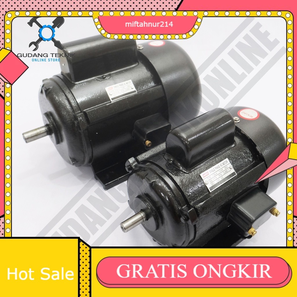 Dinamo Motor Penggerak 1 Hp 2P 1Ph 3000Rpm BARTEX - Dinamo Elektro Motor BARTEX 1Hp 4P 1 Phase 1500R