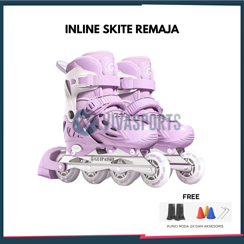 VIVASPORTS - Sepatu Roda Anak Dewasa Inline Roda Full Karet / Sepatu Roda Anak Remaja Pemula Origina