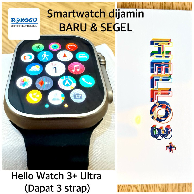 Smartwatch Hello Watch 3 Plus Ultra 49mm Screen Amoled 2.04inch Jam Tangan Pintar Hello Smart Watch 