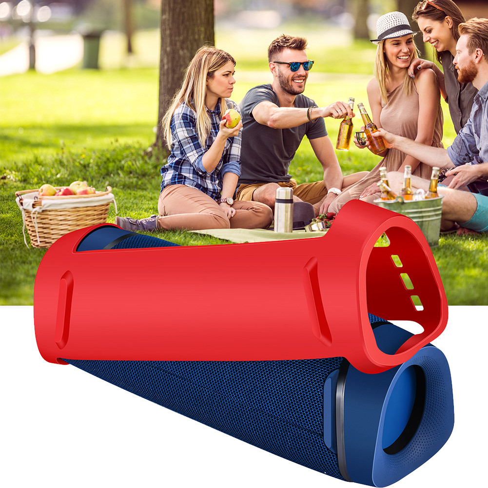 Waterproof Speaker Protective Case Adjustable Strap Silicone Bluetooth-compatible Speaker Cover Anti