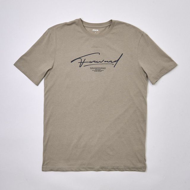 Max Fashions Atasan Pria Graphic Tee With Forward - Beige Medium