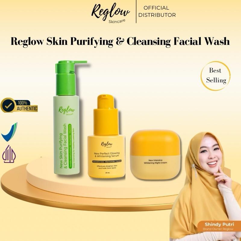Reglow Paket 3 Pcs Reglow Facial Wash, Serum & Night Cream Original by Dr Shindy Perawatan Wajah Ber